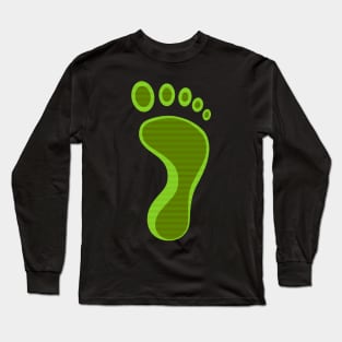 Retro Scanlines Footprint Logo Long Sleeve T-Shirt